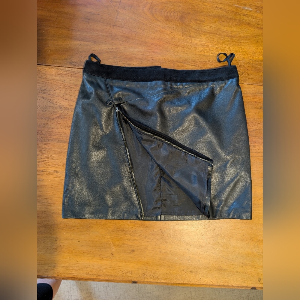 Zadig & Voltaire Deluxe Real Leather Black Skirt